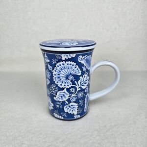 Vera Bradley Blue Lagoon Mug Cup with Lid Tea Coffee READ DESC